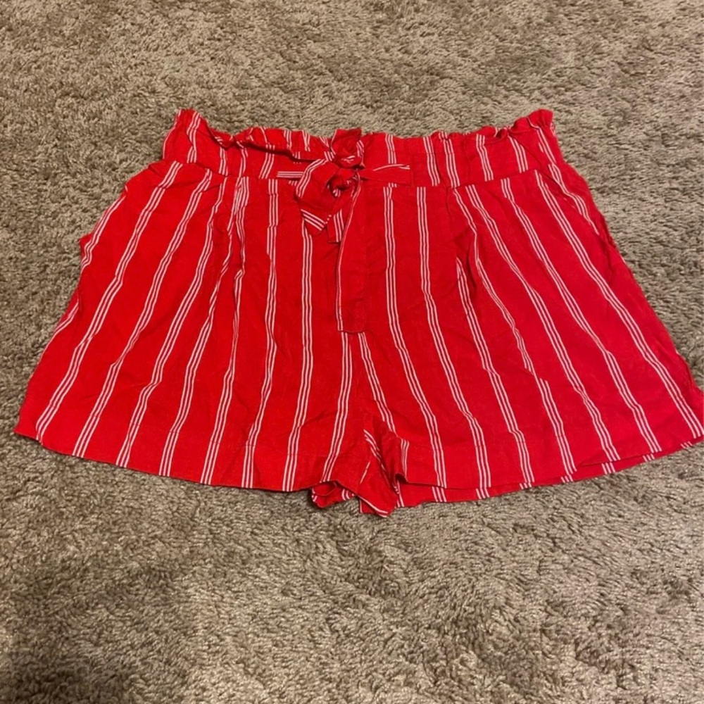 Red striped shorts
